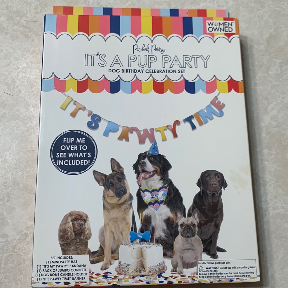 New in Box Packed Party It’s A Pup Party Dog Celebration Set